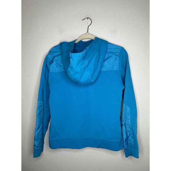 Nike Swoosh Ninja Neck Hoodie Blue Long Sleeve Vintage Y2K Size Medium - Picture 7 of 12